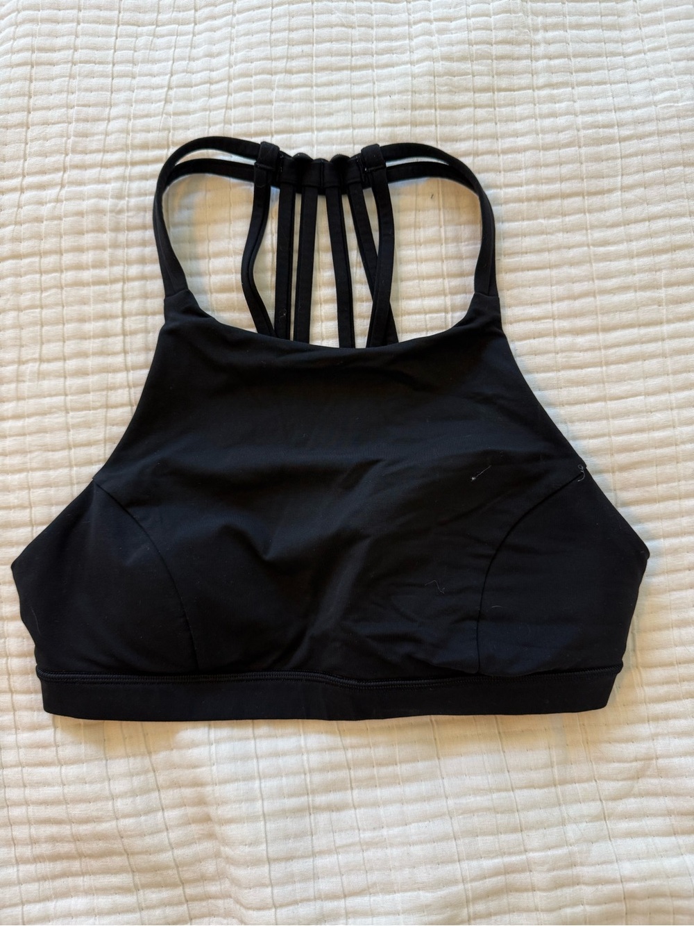 lululemon Black Strappy High-Neck Sports Bra. Size 6